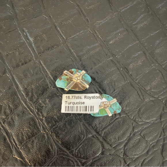 Sterling silver 925 One of a kind Royston Turquoise earrings 16.77 carats - Picture 7 of 9